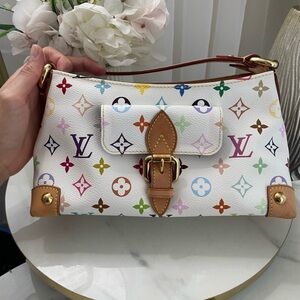 Louis Vuitton White Multicolor Monogram Shoulder Bag